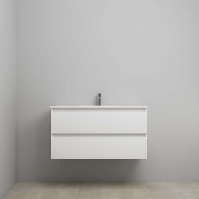 On-Line Onderkast - 100 cm - Voorgemonteerd - Porseleinen Wastafel - 1 Kraangat - Hoogglans Wit