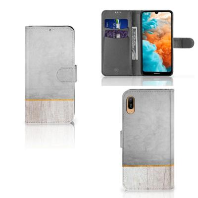 Huawei Y6 (2019) | Book Style Case | Wood Concrete