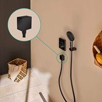 Hansgrohe Muuraansluitbocht FixFit Square met Terugslagklep Mat Zwart - thumbnail