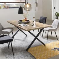 Artistiq Eettafel 'Lorna' X-poot, Eikenlook, 160 x 90cm - thumbnail