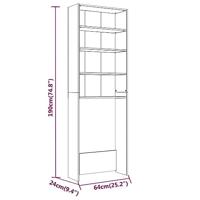 Wasmachinekast 64x24x190 cm grijs sonoma eikenkleurig - thumbnail