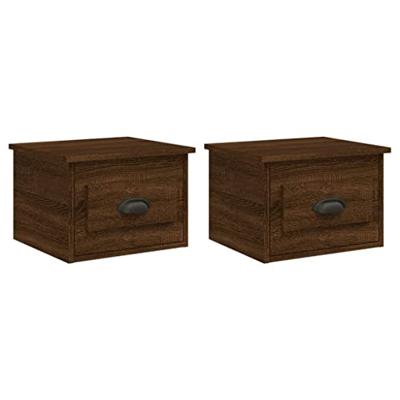 Nachtkastjes 2 st wandgemonteerd 41,5x36x28 cm bruin eikenkleur