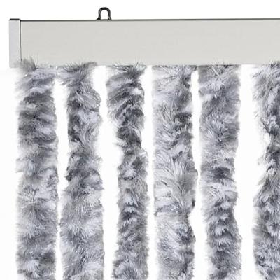 VidaXL Vliegengordijn 100x230 cm chenille wit en grijs