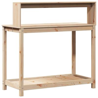 Oppottafel met schappen 108x50x109,5 cm massief grenenhout Oppottafel met schappen 108x50x109,5 cm massief grenenhout