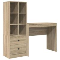 Bureau met lade 2 pcs Sonoma Eiken - thumbnail
