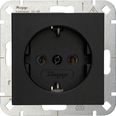 Kopp HK07 PURE mat zwart inbouw stopcontact RA - 4624600 Kopp HK07 PURE mat zwart inbouw stopcontact RA - 4624600