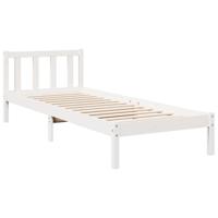 Bedframe extra lang zonder matras grenenhout wit 80x220 cm - thumbnail