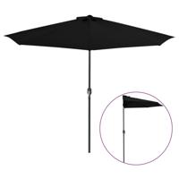 VidaXL Balkonparasol half met aluminium paal 300x155x223 cm zwart - thumbnail