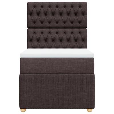 Boxspring met matras stof donkerbruin 80x200 cm