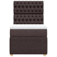 Boxspring met matras stof donkerbruin 80x200 cm - thumbnail