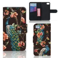 iPhone 7 | 8 | SE (2020) | SE (2022) | Telefoonhoesje | Met pasjeshouder | Pauw met Bloemen - thumbnail