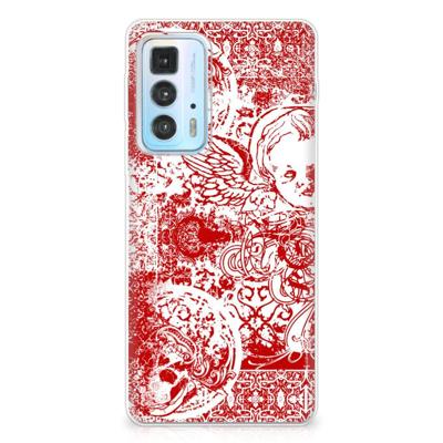 Silicone Back Case Motorola Edge 20 Pro Angel Skull Rood