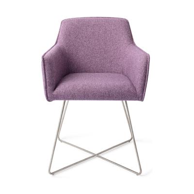 Jesper Home Eetkamerstoel 'Hofu' Cross Steel, kleur Violet Daisy