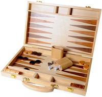 Engelhart Backgammon 15 hout ingelegd - thumbnail