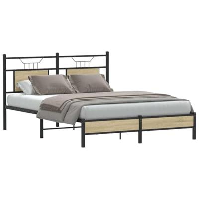 Bedframe zonder matras hout sonoma eikenkleurig 137x190 cm Bedframe zonder matras hout sonoma eikenkleurig 137x190 cm