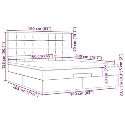 Ottoman bed met matras 160x200cm stof lichtgrijs