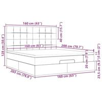 Ottoman bed met matras 160x200cm stof lichtgrijs - thumbnail