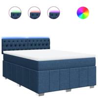 Boxspring met matras stof blauw 160x200 cm - thumbnail