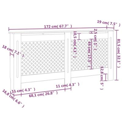 Radiatorombouw 172x19x81,5 cm MDF wit - thumbnail