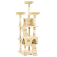 VidaXL Kattenkrabpaal met sisal krabpalen 170 cm beige - thumbnail