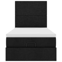 Ottoman bed met matras 80x200cm stof zwart - thumbnail