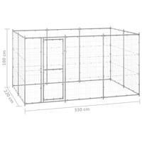 Hondenkennel 7,26 m² gegalvaniseerd staal - thumbnail