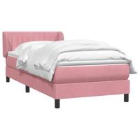 Boxspring met matras fluweel roze 90x210 cm - thumbnail
