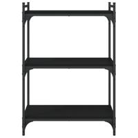 Boekenkast 3-laags 60x30x86 cm bewerkt hout zwart - thumbnail