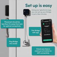 igloohome Wifi Bridge | Intelligente toegangscontrole | WLAN-brug voor igloohome hangslot | Op afstand openen en sluiten | Bluetooth | WLAN-verbinding - thumbnail