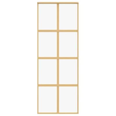 Schuifdeur 76x205 cm helder ESG-glas en aluminium goudkleurig