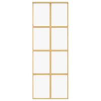 Schuifdeur 76x205 cm helder ESG-glas en aluminium goudkleurig - thumbnail
