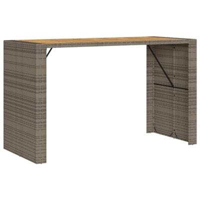 Tuintafel met acaciahouten blad 185x80x110 cm poly rattan grijs Tuintafel met acaciahouten blad 185x80x110 cm poly rattan grijs