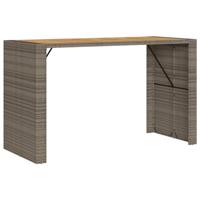 Tuintafel met acaciahouten blad 185x80x110 cm poly rattan grijs - thumbnail