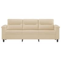 Driezitsbank 180 cm microvezelstof crmekleurig - thumbnail