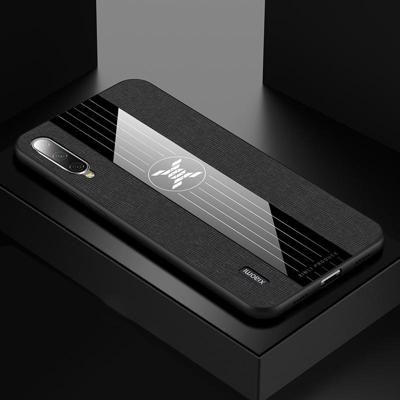 Voor Xiaomi mi CC9e XINLI stiksels doek textuur schokbestendig TPU beschermhoes (zwart)