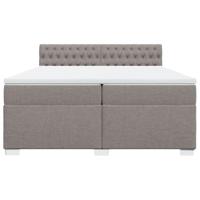 Boxspring met matras stof taupe 200x200 cm - thumbnail