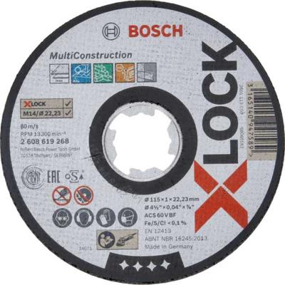 Bosch Accessories PRO X-LOCK Trennscheibe 115x1x22,23mm Rap.Multi gerade ACS 60 V BF 2608619268 Doorslijpschijf recht 115 mm 1 stuk(s) Bosch Accessories PRO X-LOCK Trennscheibe 115x1x22,23mm Rap.Multi gerade ACS 60 V BF 2608619268 Doorslijpschijf recht 115 mm 1 stuk(s)