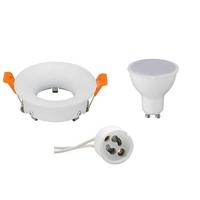 LED Inbouw Spot Set GU10 - Mat Wit - 6W Natuurlijk Wit - Ø85mm - thumbnail
