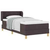 Boxspringbed met matras stof donkerbruin 90x200 cm - thumbnail