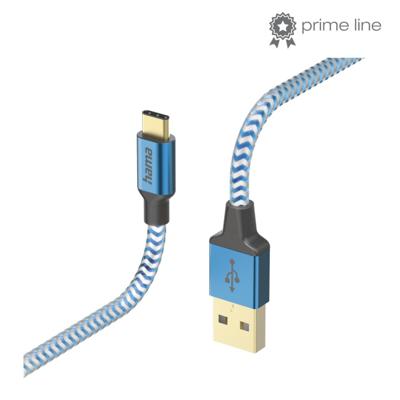 Hama Oplaadkabel Reflective USB-A - USB-C 1,5 M Nylon Blauw Hama Oplaadkabel Reflective USB-A - USB-C 1,5 M Nylon Blauw