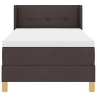 Boxspring bed met matras Donkerbruin en Wit 100 x 200 cm Stof - thumbnail