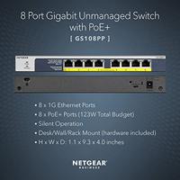 NETGEAR GS108PP Netwerk switch 8 poorten PoE-functie - thumbnail