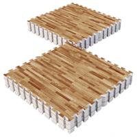 Sportschool Vloer Beschermingsmatten (16 stuks, totaal 5,76 m2) Lichte houtlook - thumbnail