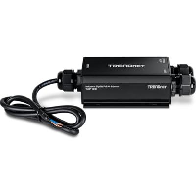 TRENDnet Outdoor IP67 Gigabit PoE ++ -injector, TI-O119GI, ondersteunt 24-57V DC voedingsingang, 96 W PoE-vermogensbudget, IP67-nominale behuizing, ondersteuning PoE (15,4 W), PoE+ (30 W), PoE++ (95W)