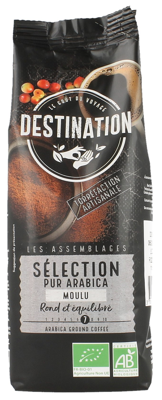 Destination Koffie selection arabica gemalen bio (250 gr)