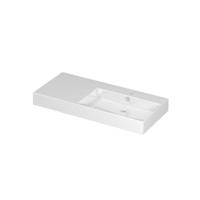 INK Unlimited Wastafel Porselein Rechts Zonder Kraangat - 1000x450x110 mm - Glans Wit - thumbnail