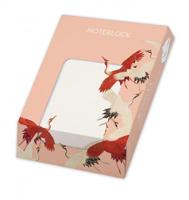 Memo blocnote: Woman haori with Red and White Cranes - thumbnail
