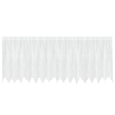 VidaXL Kantgordijn met gordijnen bloemen wit 80 x 400 cm polyester VidaXL Kantgordijn met gordijnen bloemen wit 80 x 400 cm polyester