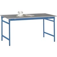 Manuflex BB3034.5007 Bijzettafel basis stationair met staalbeslag schijf in stralend blauw RAL 5007, bxdxh: 1250 x 600 x 780 mm Stralend blauw (RAL 5007) - thumbnail