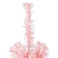 Kunstkerstboom half met standaard smal 210 cm roze - thumbnail